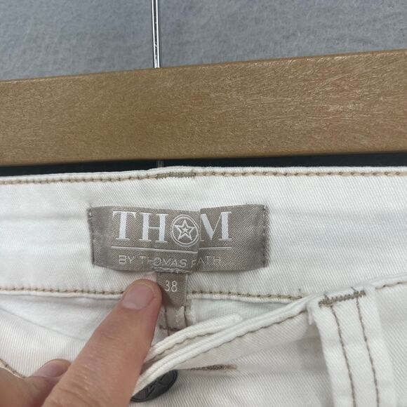 Thomas Rath Jeans Womens EU 38 US 8 White Flare Bootcut Thom Embroidered Pants - Picture 2 of 12